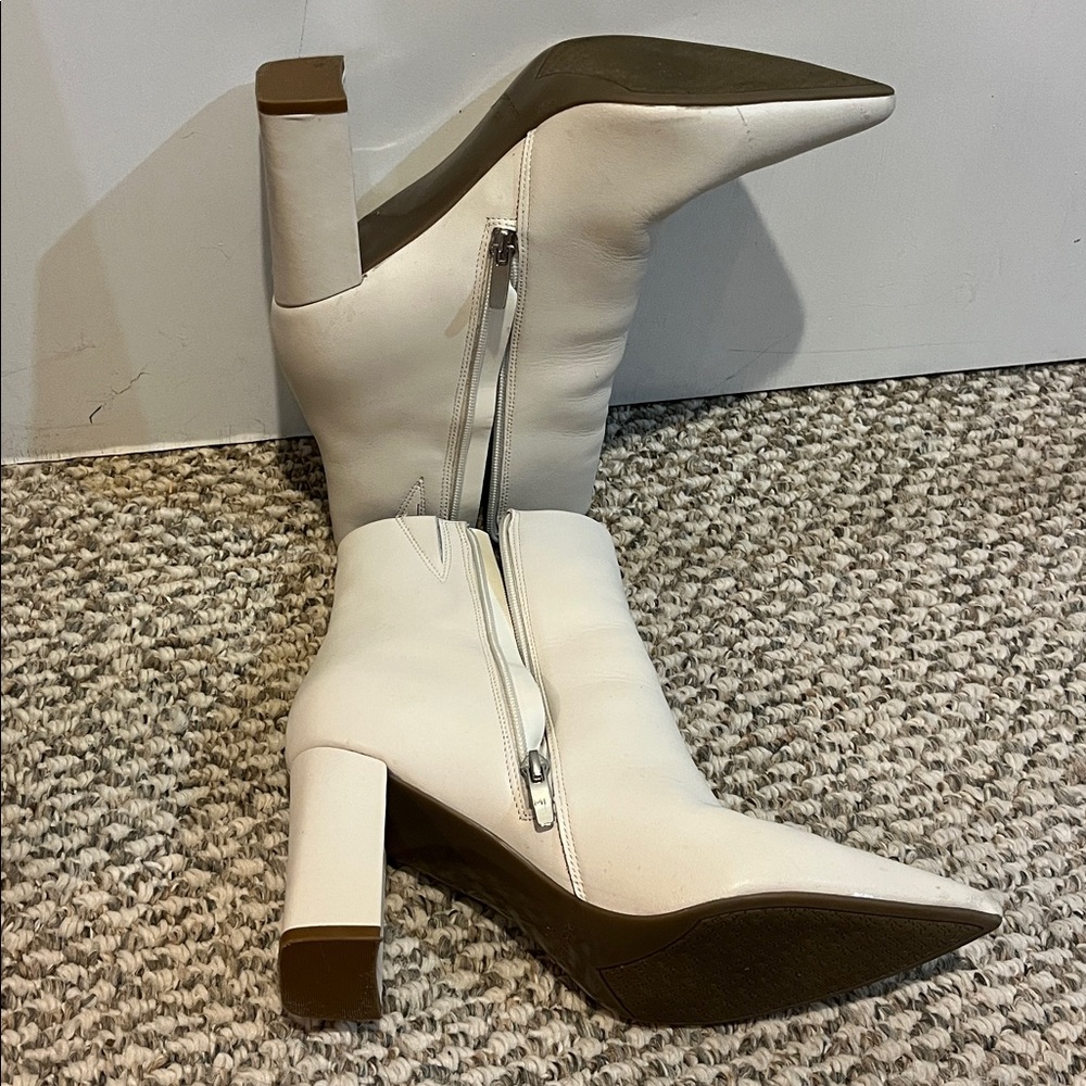 Marc Fisher White Heeled Boots - Picture 3 of 5